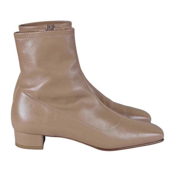 BY FAR Leather Low Heel Square Toe Booties $540 Size 37 - Picture 1 of 14